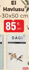 DAGİ EL HAVLUSU 30X50 CM fiyat ve kampanya bilgisi